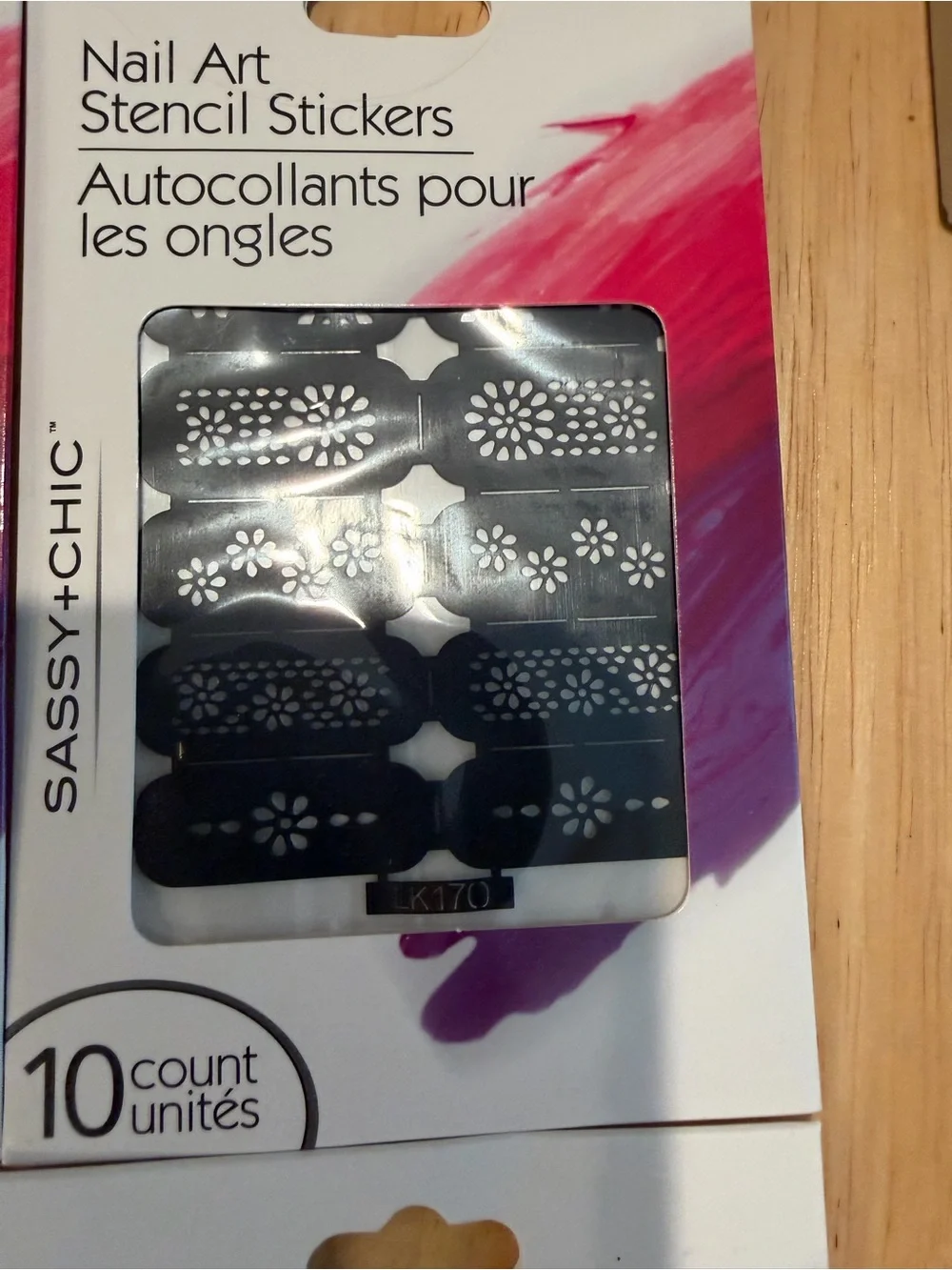 New Sassy+Chic Nail Art Stencil Stickers 6 packs